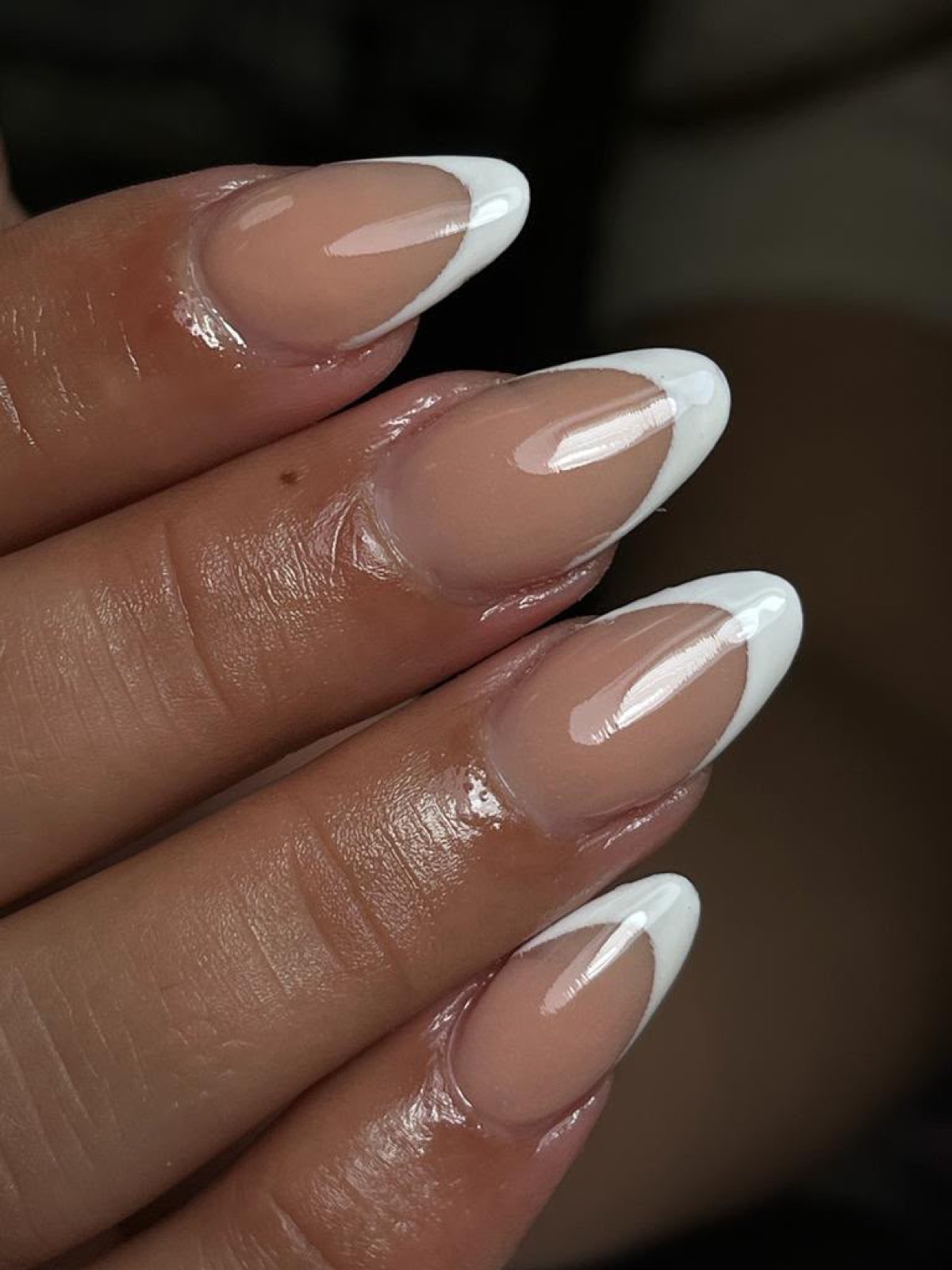 Classic white French manicure
